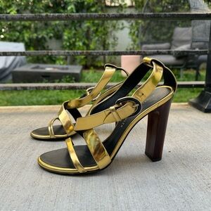 Proenza Schouler, Metallic Leather Ankle Strap Sandals